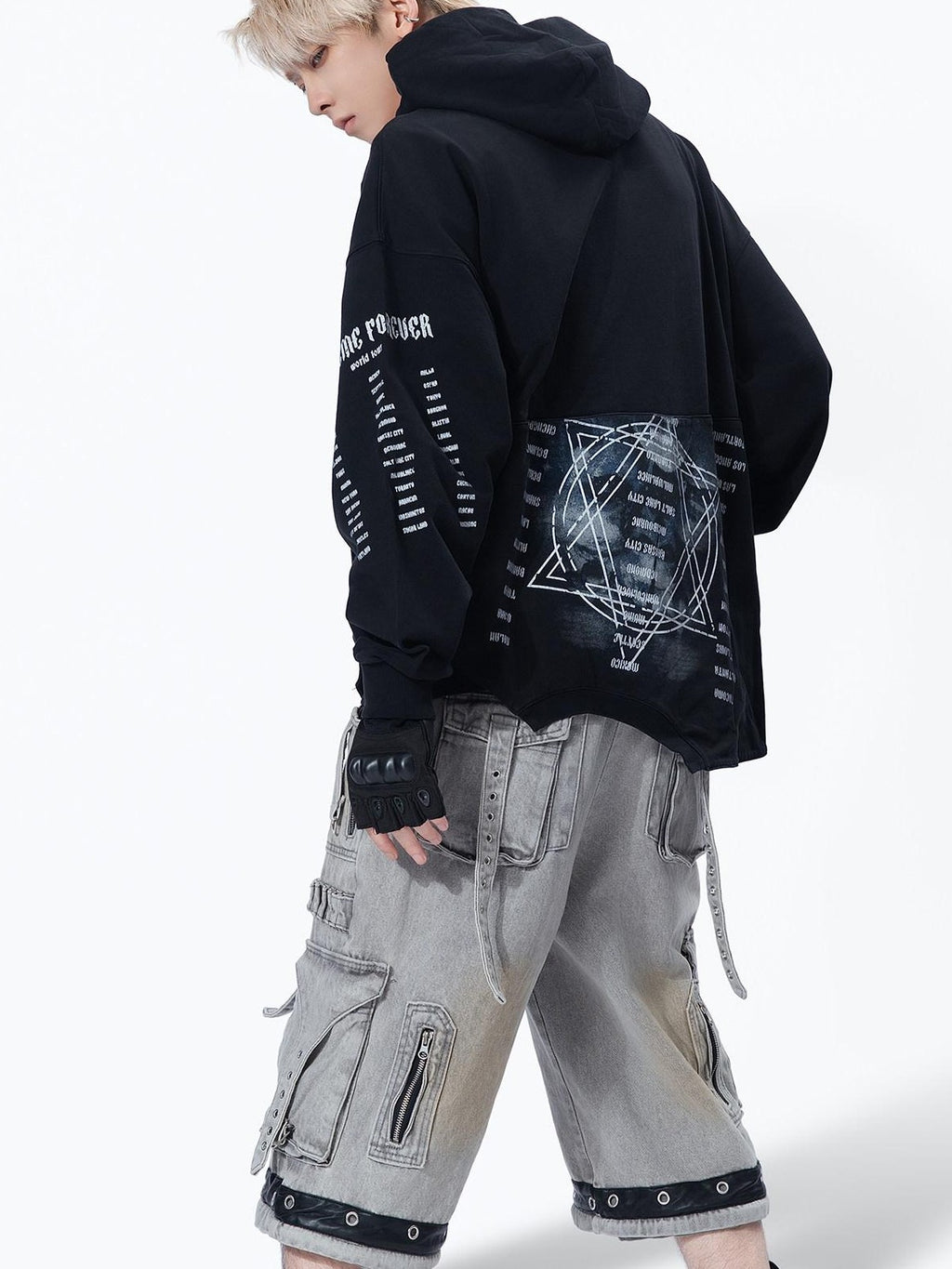 MOGONGSHE American Vintage Edgy Hooded Long Sleeve Women's Heavyweight Sweatshirts