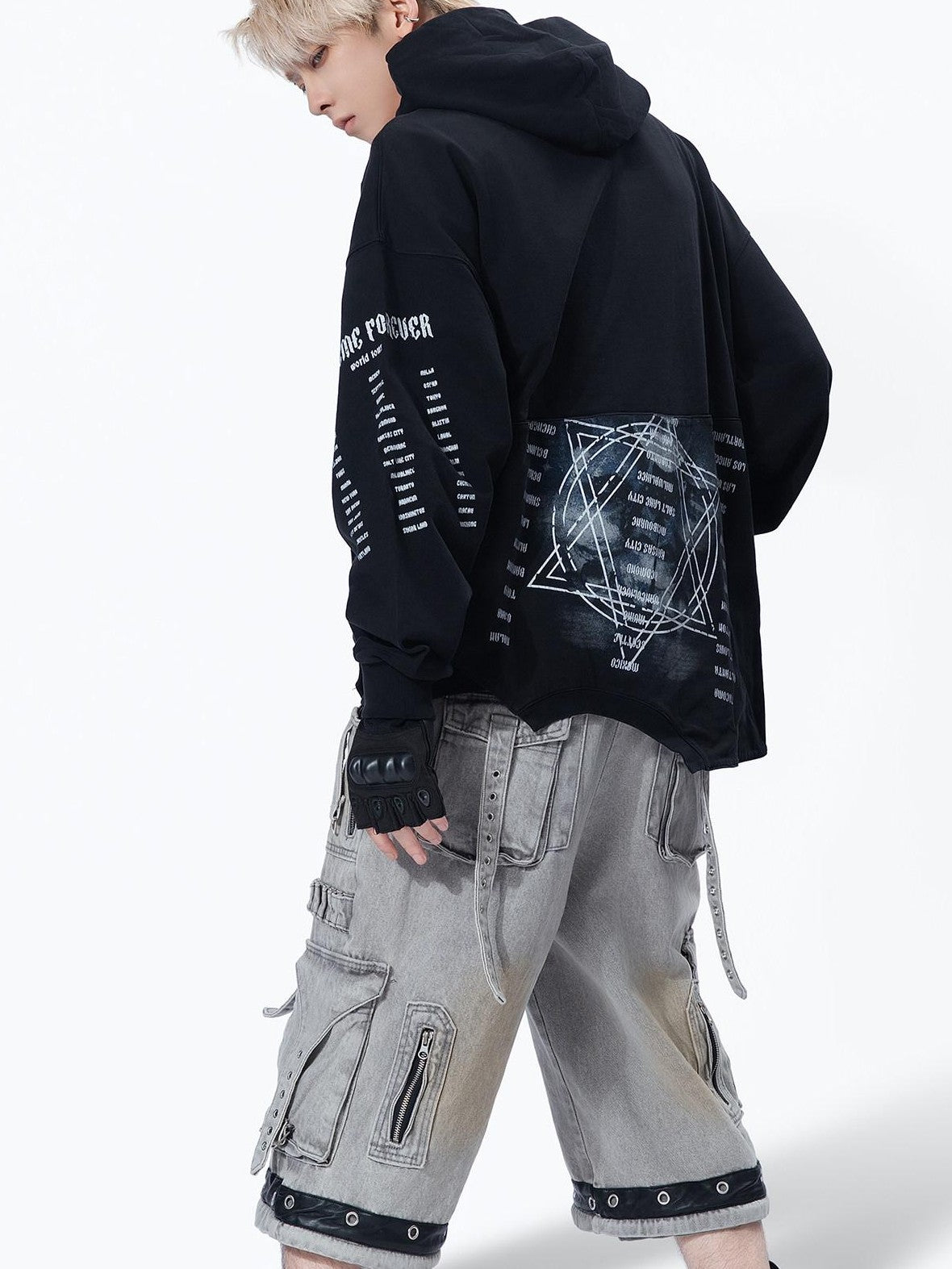 MOGONGSHE American Vintage Edgy Hooded Long Sleeve Women's Heavyweight Sweatshirts