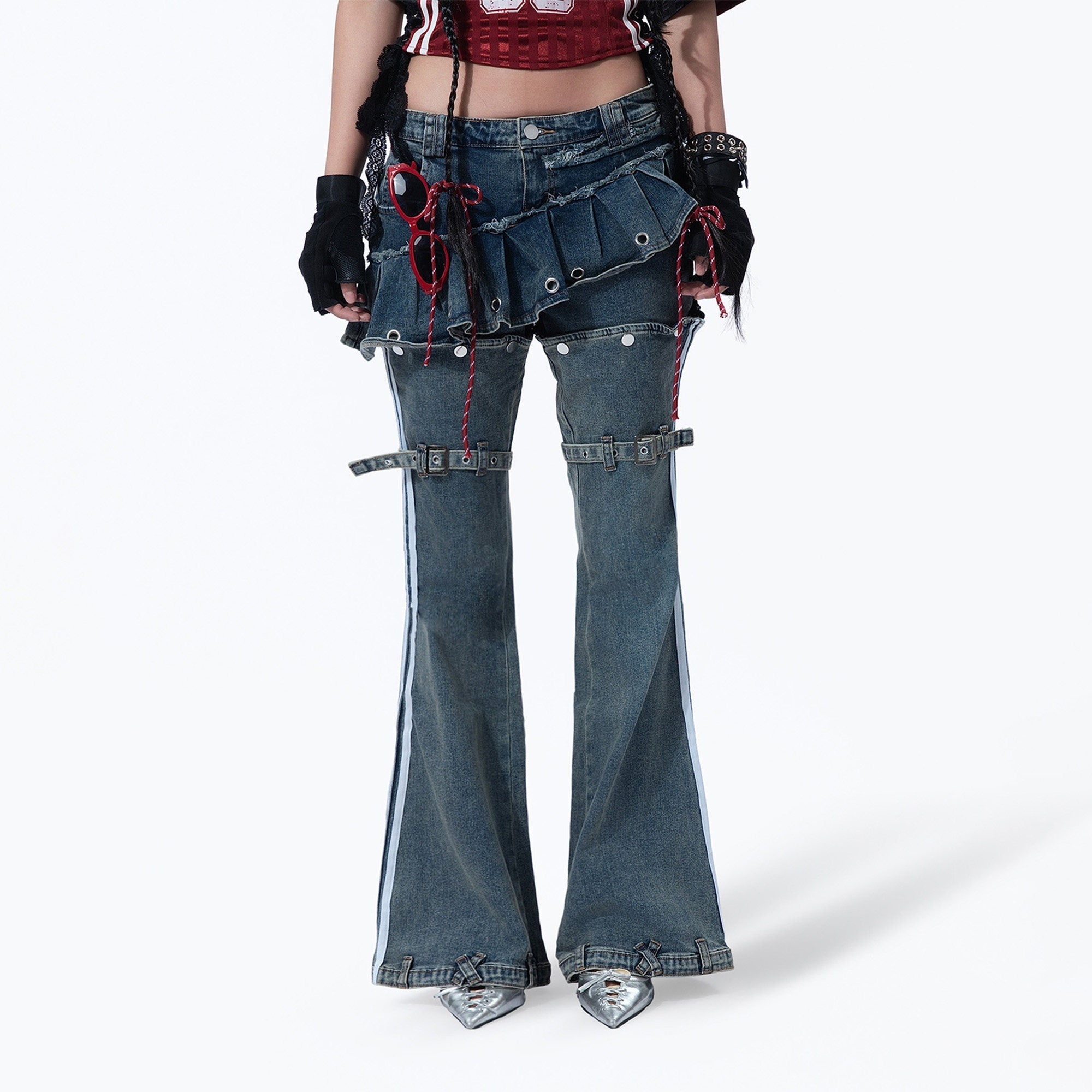 MOGONGSHE_American_Vintage_Heavywork_Detachable_Skirt_Overlay_Women's_Denim_Flare_Jeans_977611150499_MISSTT