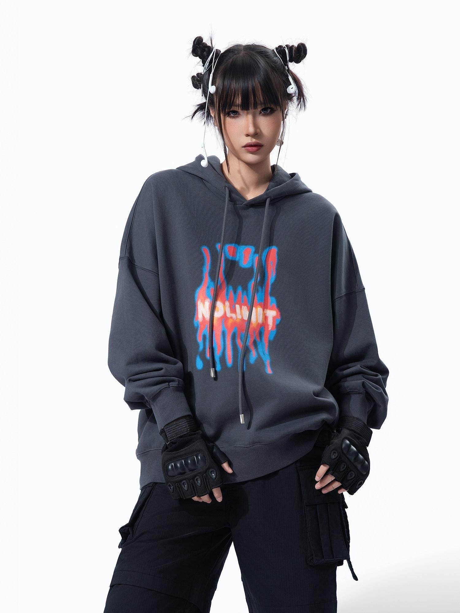 MOGONGSHE American Vintage Slouchy Chic Women's Heavyweight Cotton Hoodies
