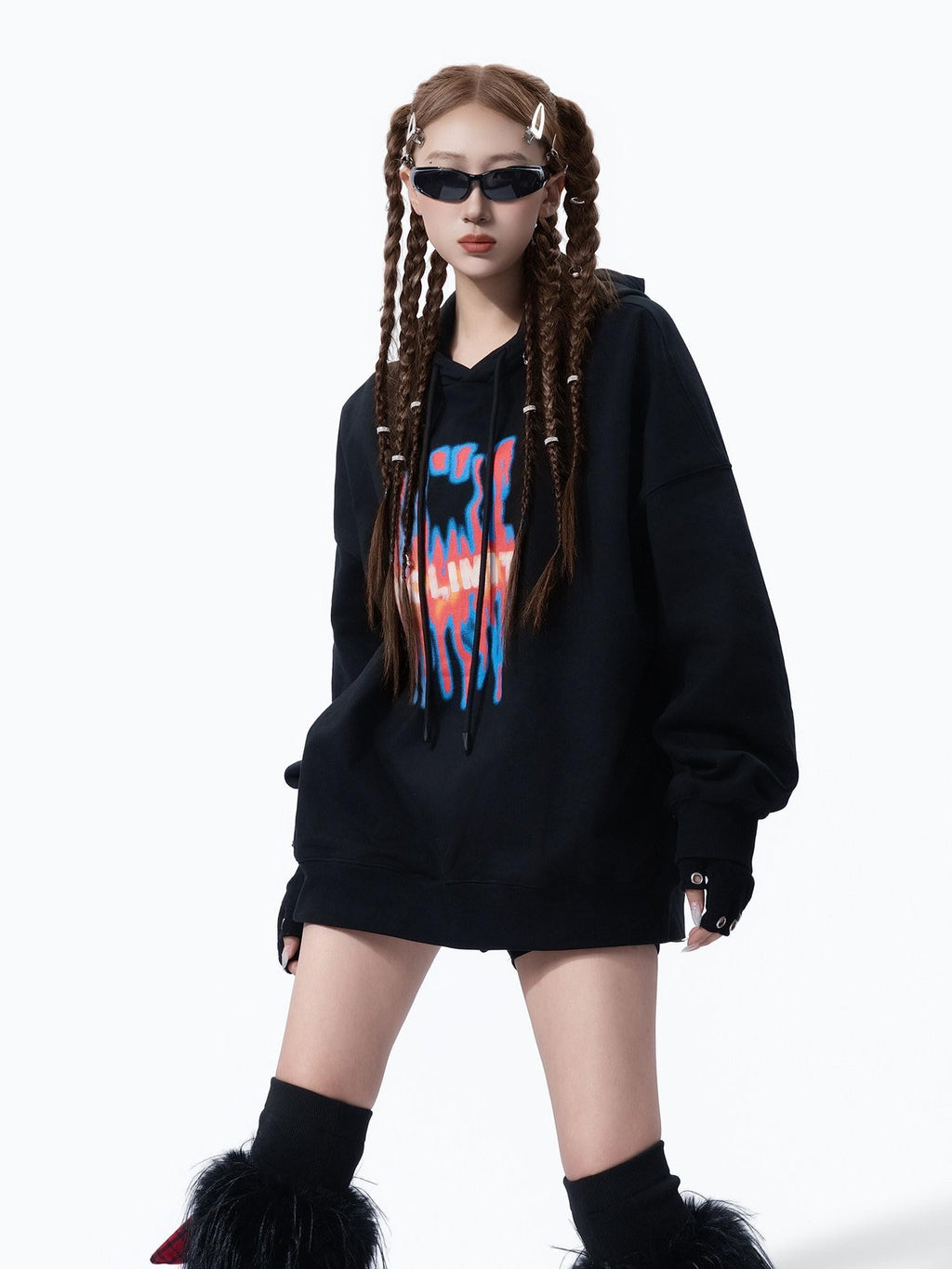 MOGONGSHE American Vintage Slouchy Chic Women's Heavyweight Cotton Hoodies