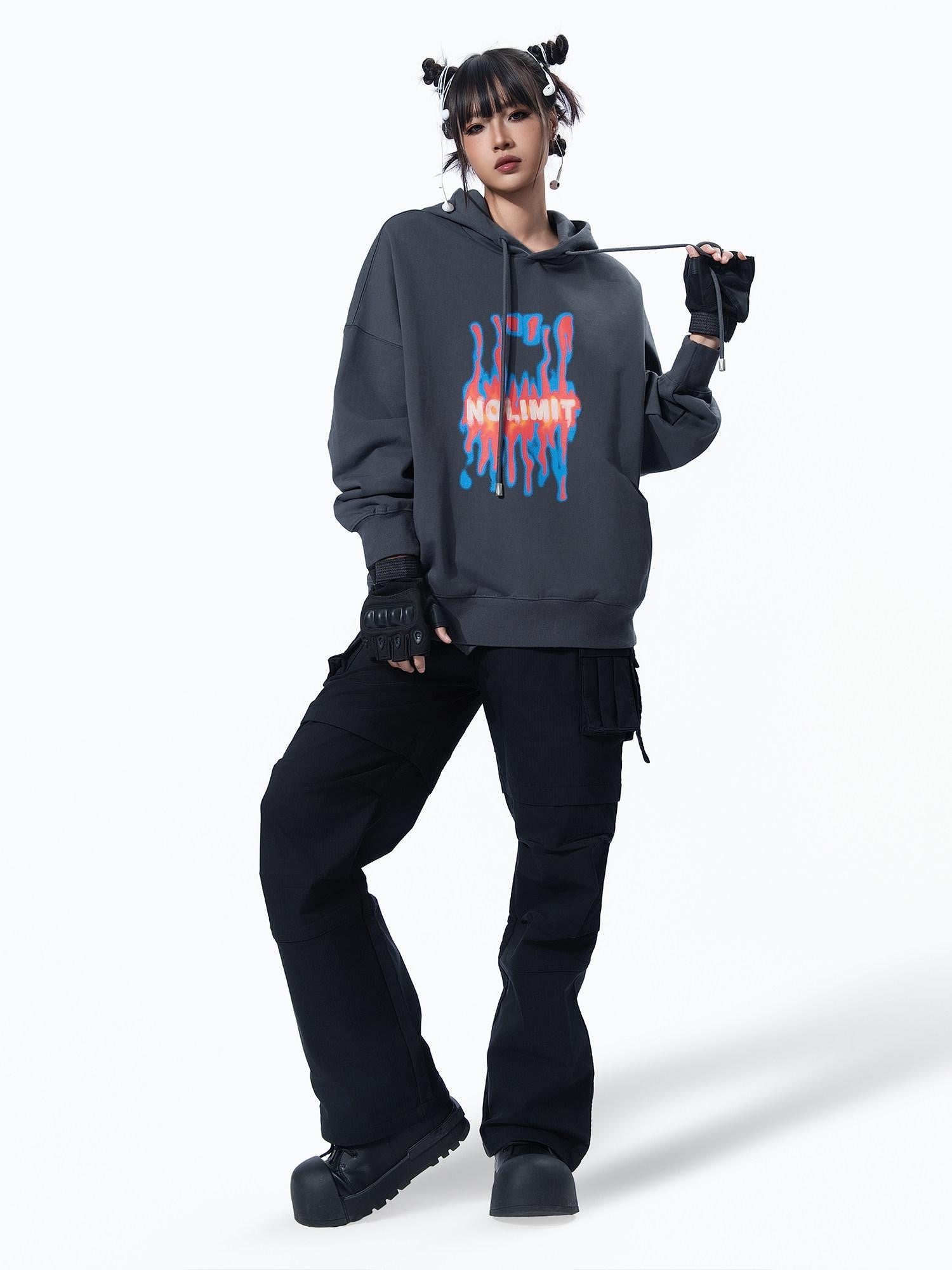 MOGONGSHE American Vintage Slouchy Chic Women's Heavyweight Cotton Hoodies