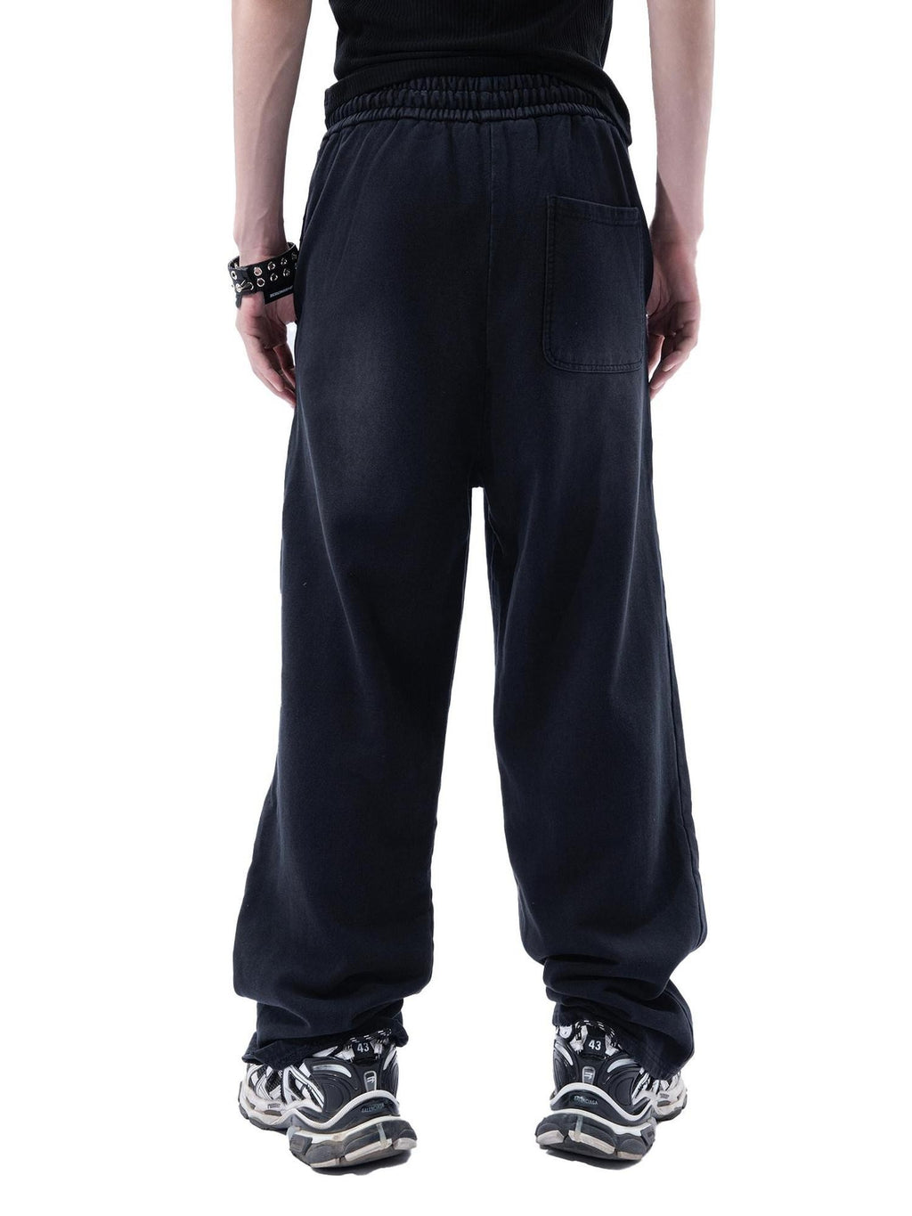 MOGONGSHE American Vintage Washed Distressed High Street Women's Wide-leg Pants