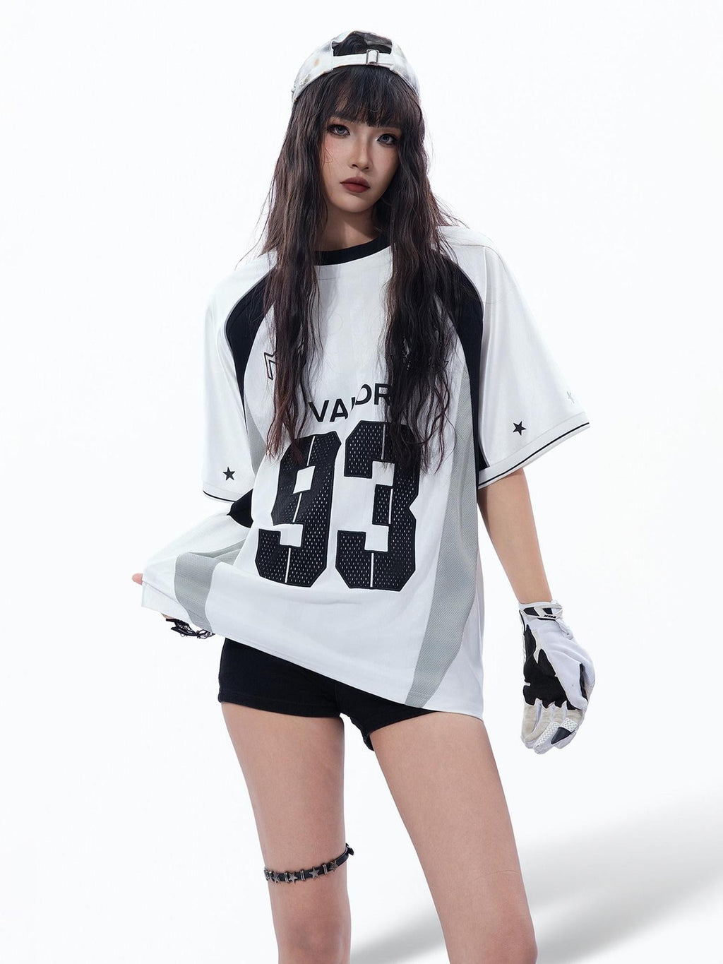 MOGONGSHE Contrast Panel Techwear Varsity Raglan Women's Breathable Short Sleeve T-shirts