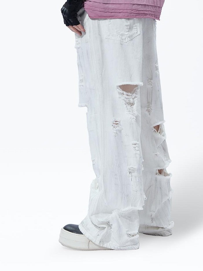 MOGONGSHE Distressed Washed Graphic Loose Fit Women's Cotton Short Sleeve T-shirts