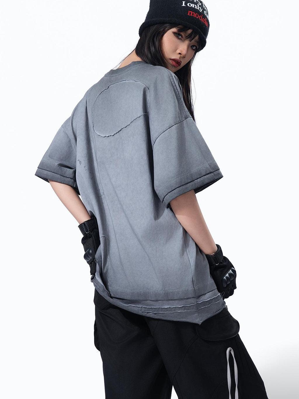 MOGONGSHE Distressed Washed Graphic Loose Fit Women's Cotton Short Sleeve T-shirts