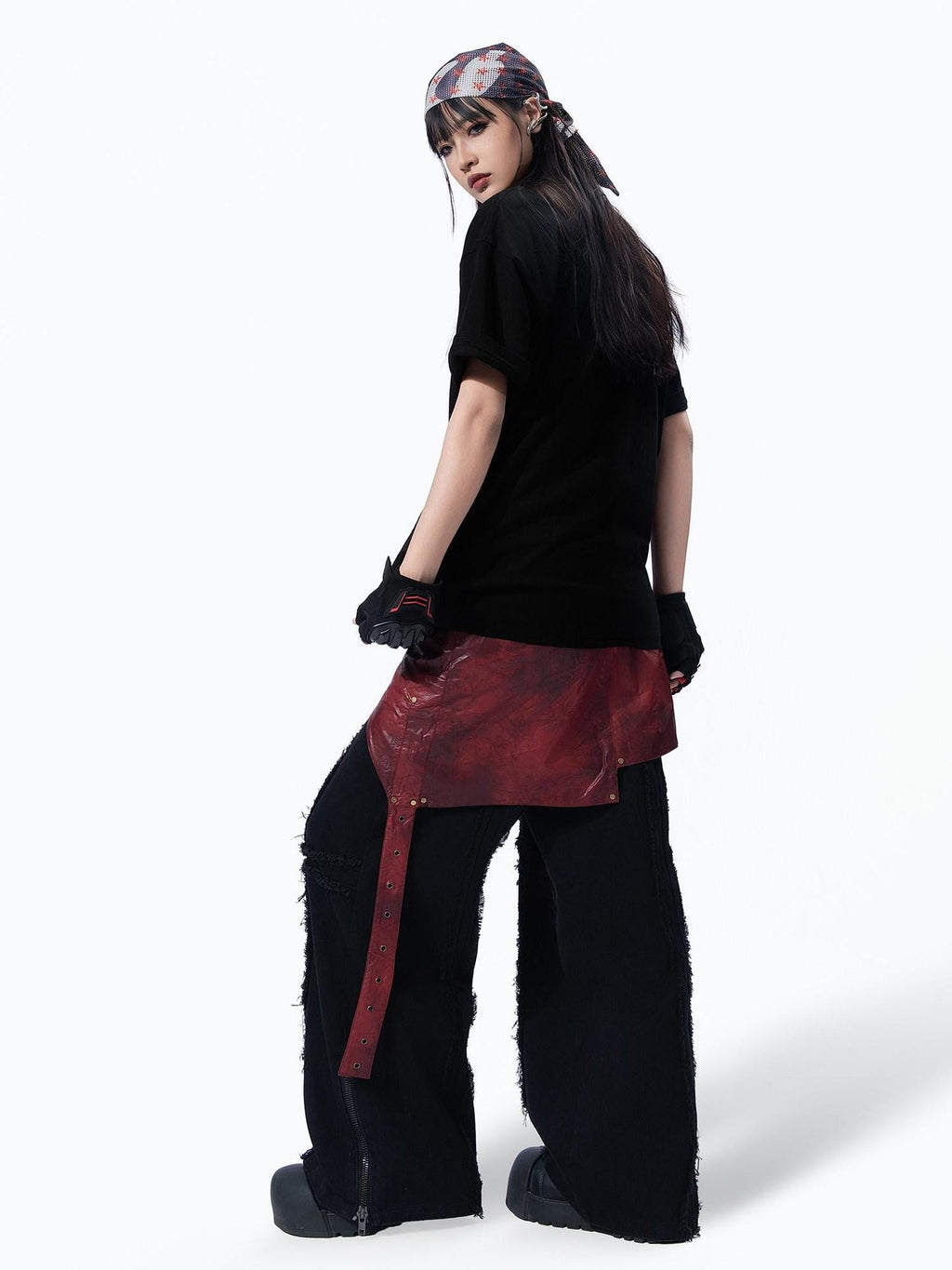 MOGONGSHE Edgy Retro Letter Print Oversized Women's Cotton Short Sleeve T-shirts