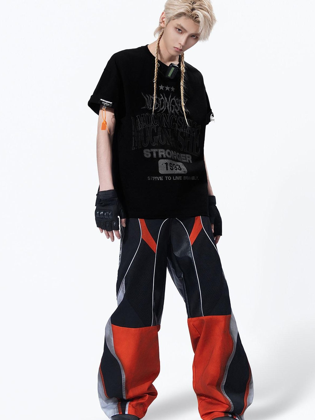 MOGONGSHE Edgy Retro Letter Print Oversized Women's Cotton Short Sleeve T-shirts
