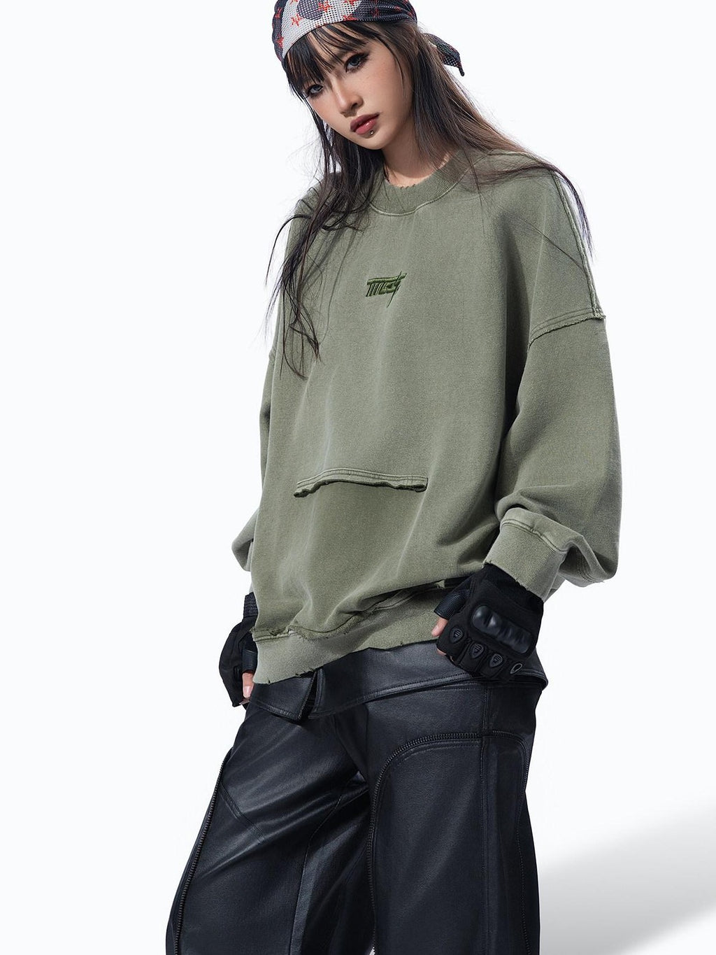 MOGONGSHE Edgy Wasteland Streetwear Women's Heavyweight Long Sleeve T-shirts