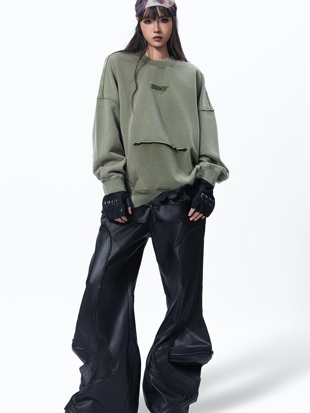MOGONGSHE Edgy Wasteland Streetwear Women's Heavyweight Long Sleeve T-shirts