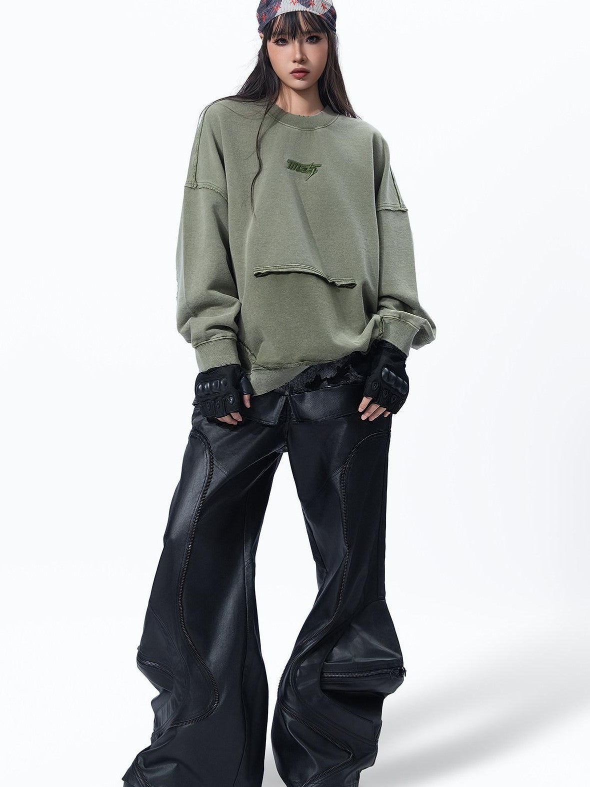 MOGONGSHE Edgy Wasteland Streetwear Women's Heavyweight Long Sleeve T-shirts