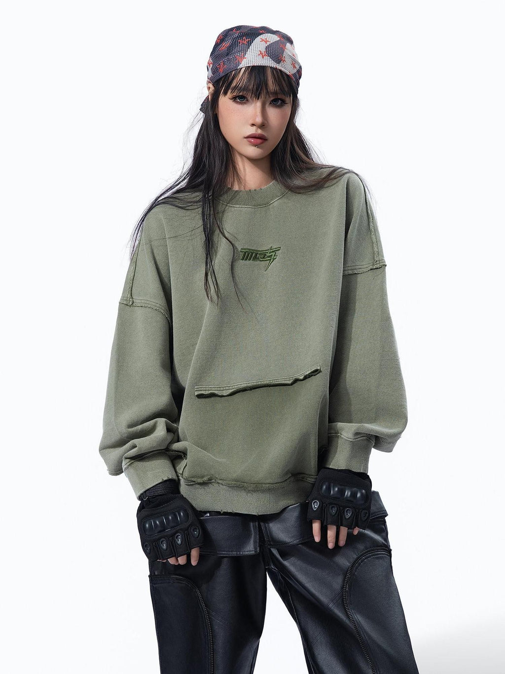 MOGONGSHE Edgy Wasteland Streetwear Women's Heavyweight Long Sleeve T-shirts