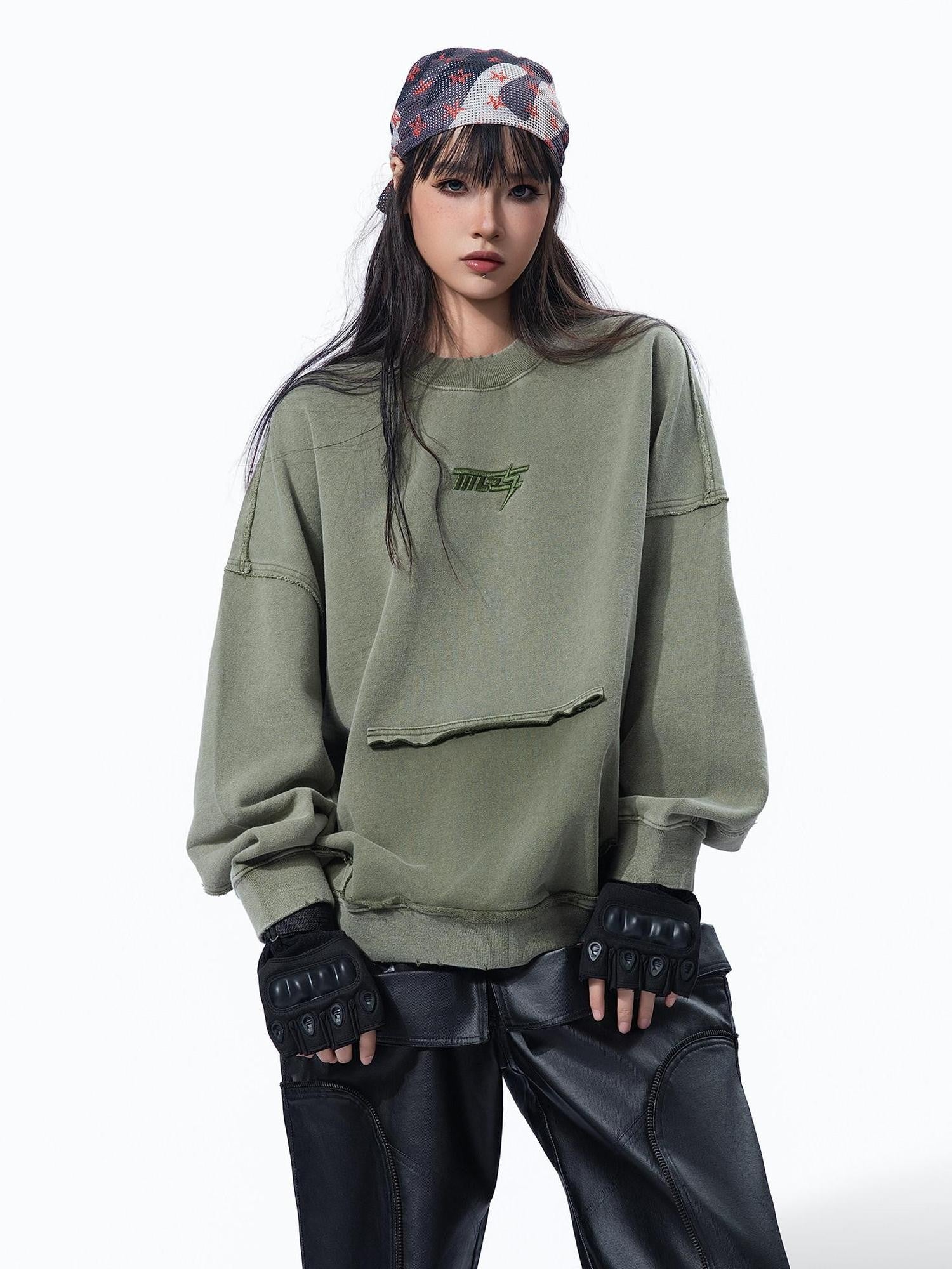 MOGONGSHE Edgy Wasteland Streetwear Women's Heavyweight Long Sleeve T-shirts
