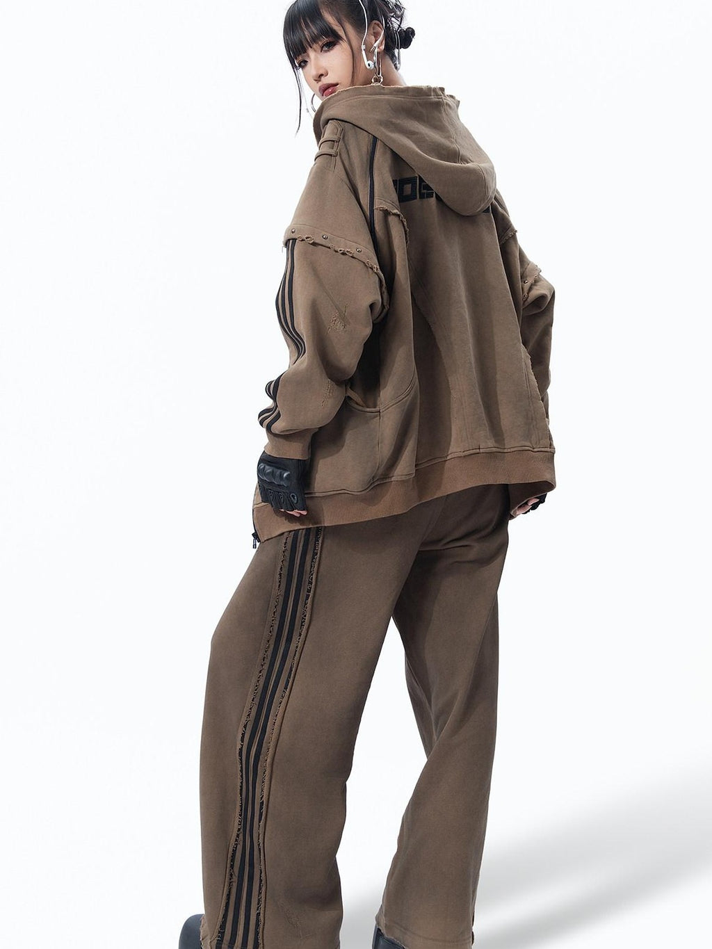 MOGONGSHE Heavyweight Patchwork Embroidered Women's Cotton Tracksuit Sets