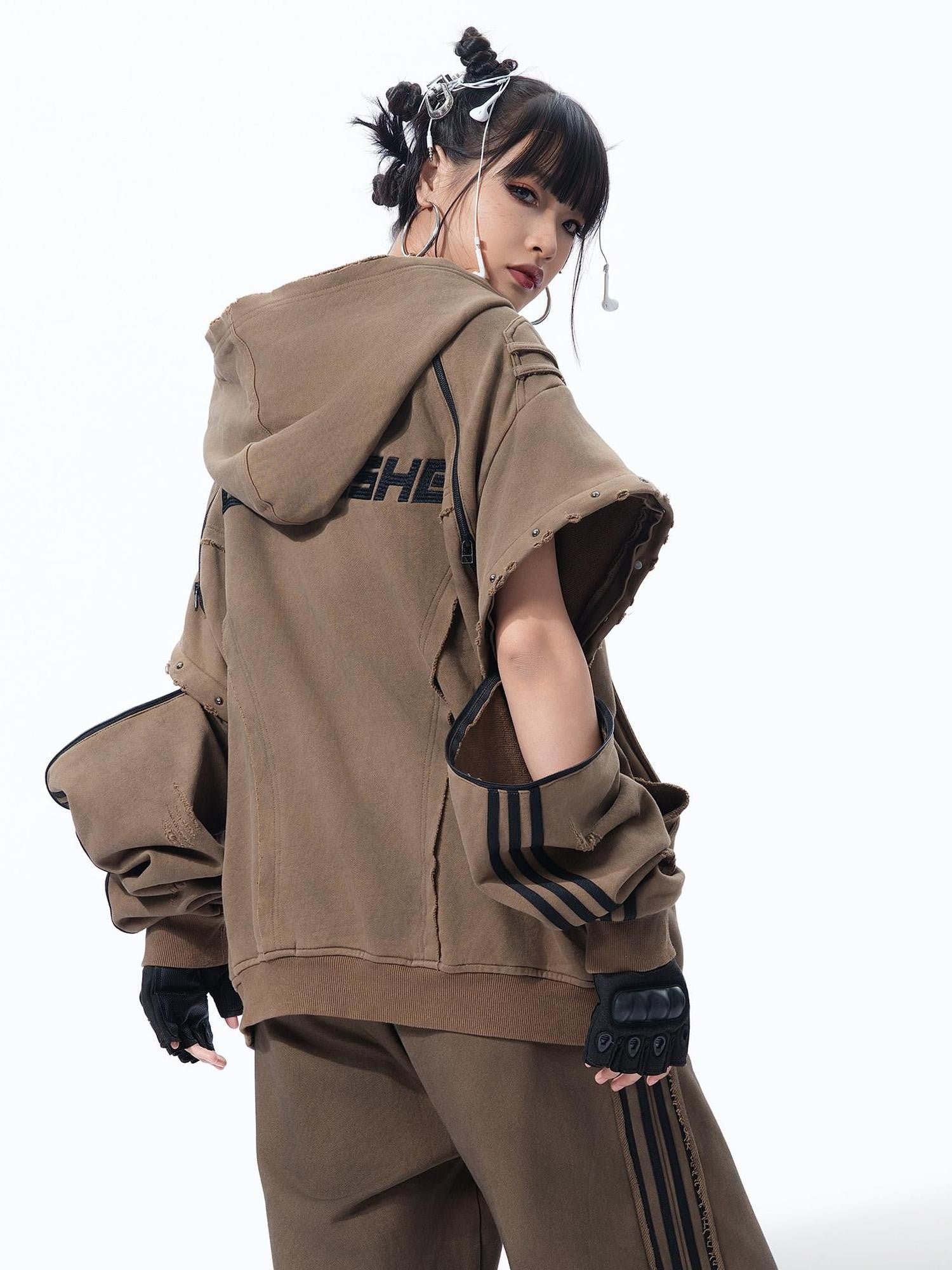 MOGONGSHE Heavyweight Patchwork Embroidered Women's Cotton Tracksuit Sets