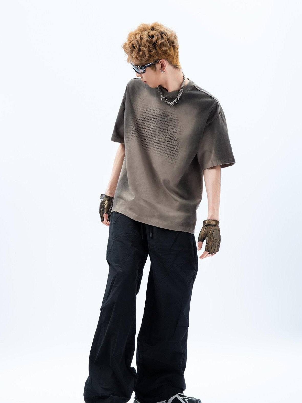 MOGONGSHE Techwear Three Dimensional Cut Drawstring Street Women's Wide-leg Pants