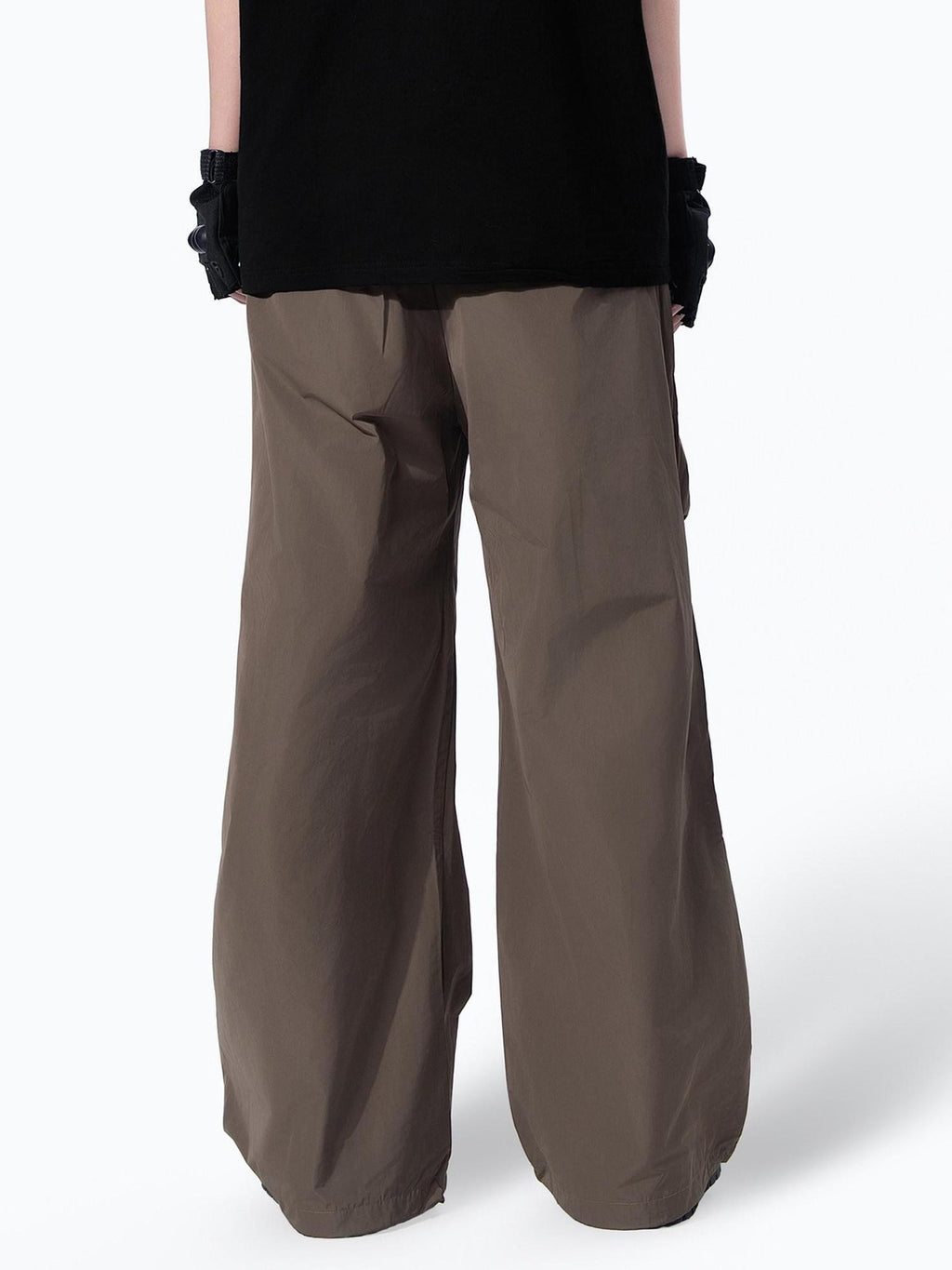MOGONGSHE Techwear Three Dimensional Cut Drawstring Street Women's Wide-leg Pants