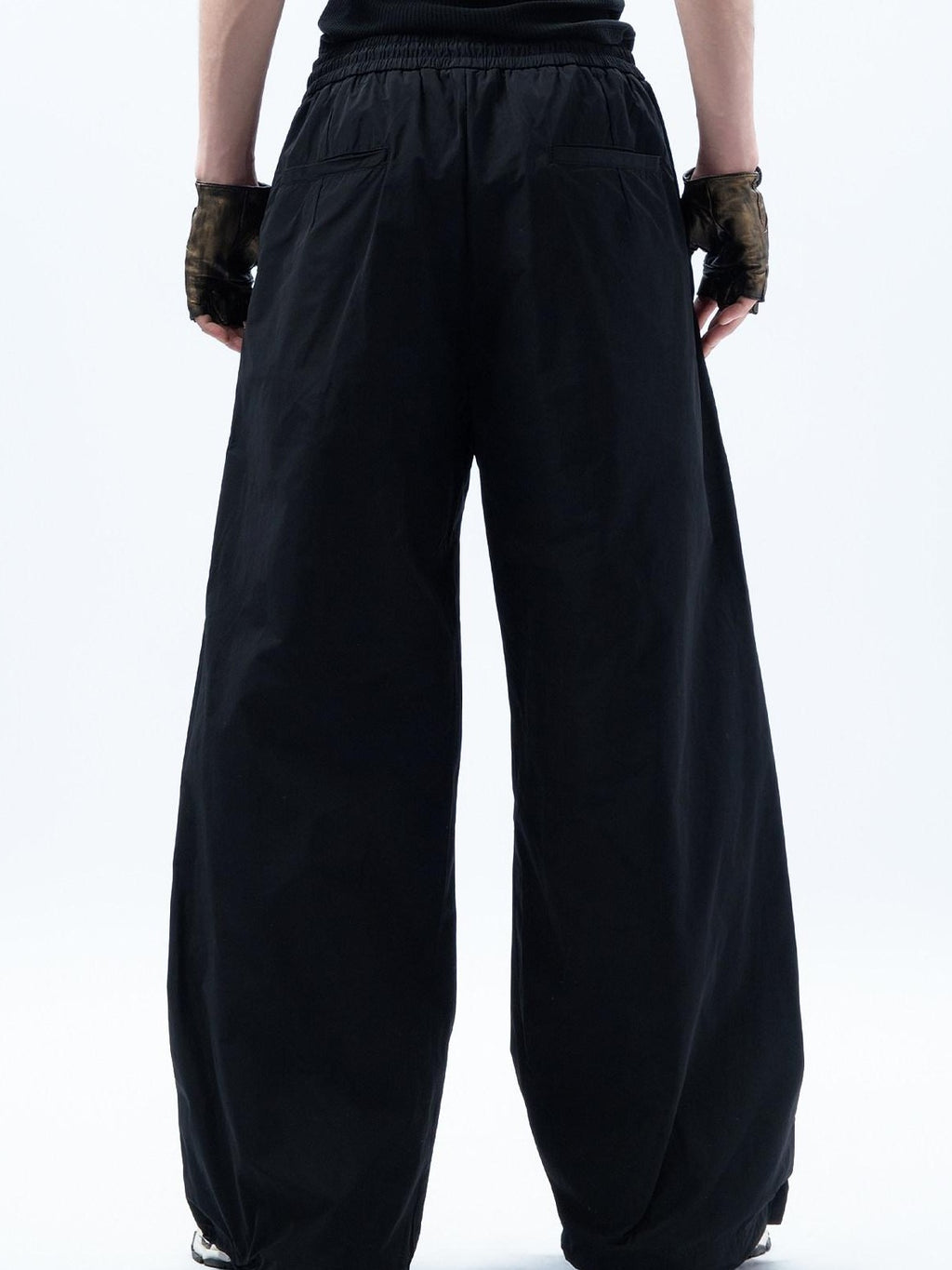 MOGONGSHE Techwear Three Dimensional Cut Drawstring Street Women's Wide-leg Pants