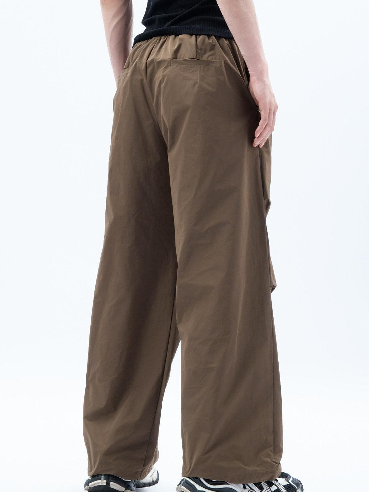 MOGONGSHE Techwear Three Dimensional Cut Drawstring Street Women's Wide-leg Pants