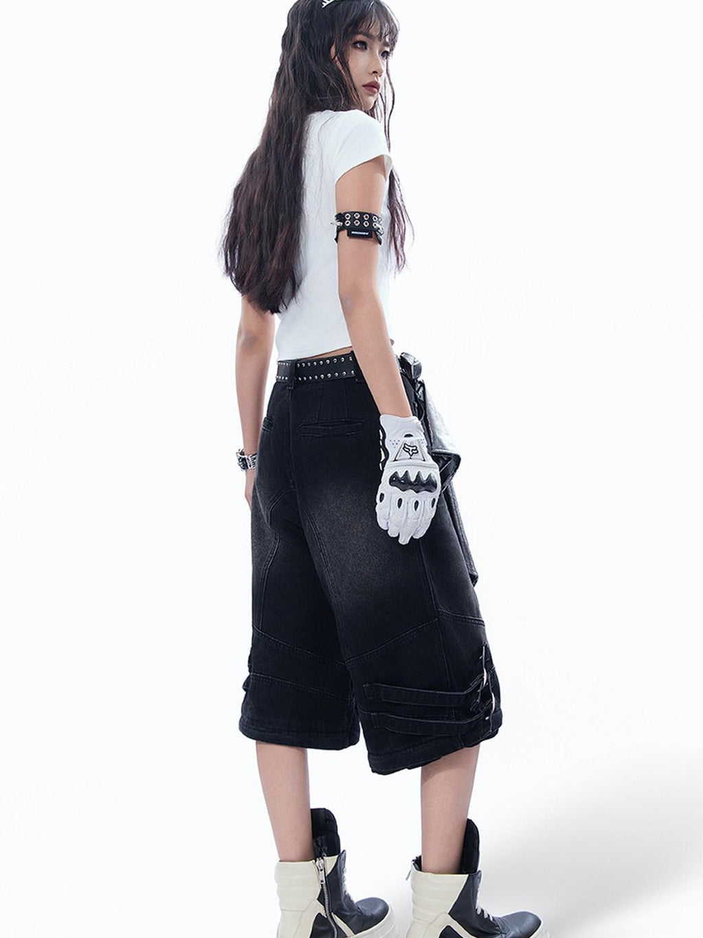 MOGONGSHE Vintage Patchwork Black Cat Bat Y2k Leopard Print Short Sleeve Women's Crop Tops