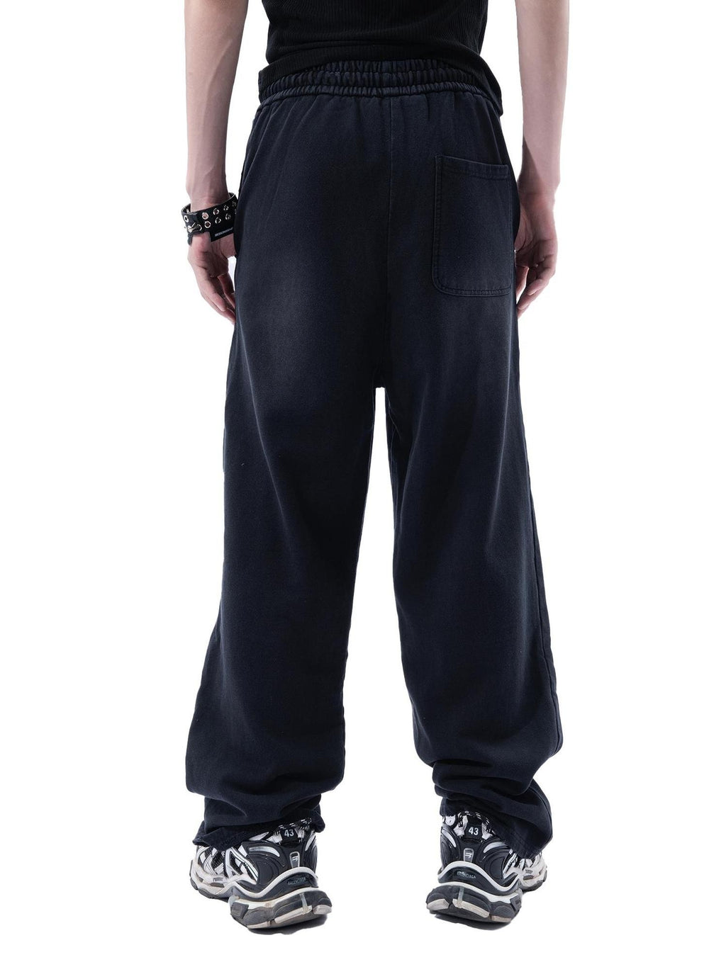 MOGONGSHE Washed Distressed Loose Women's Cotton Straight-leg Pants