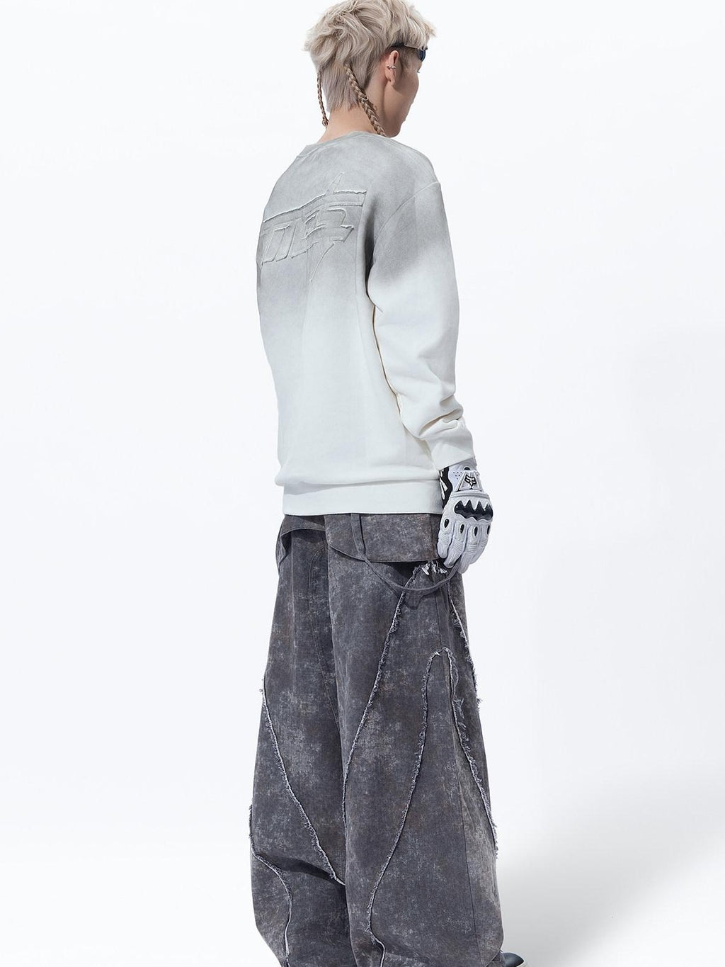 MOGONGSHE Wasteland Blade Detachable Women's Heavyweight Denim Wide-leg Jeans