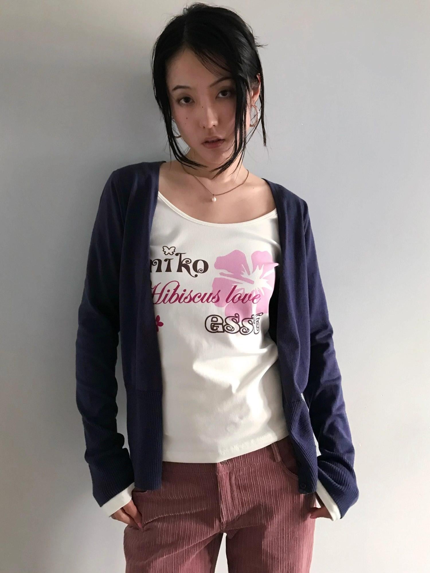 Miko esst Antique Rose V-neck Layered Vintage Women's Wool Blend Cardigans