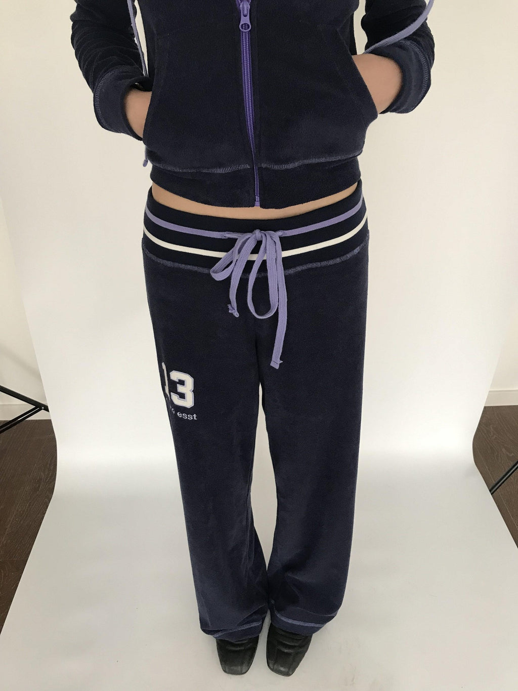 Miko esst Retro Asymmetric Straight Relaxed Low Waist Women's Cotton Sweatpants