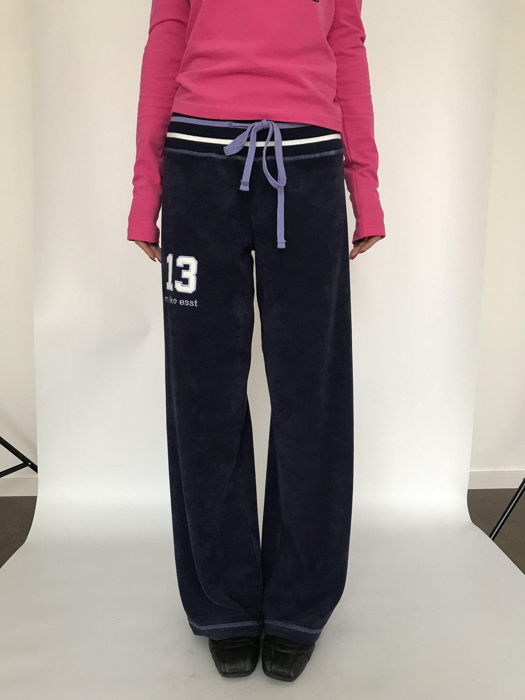 Miko esst Retro Asymmetric Straight Relaxed Low Waist Women's Cotton Sweatpants