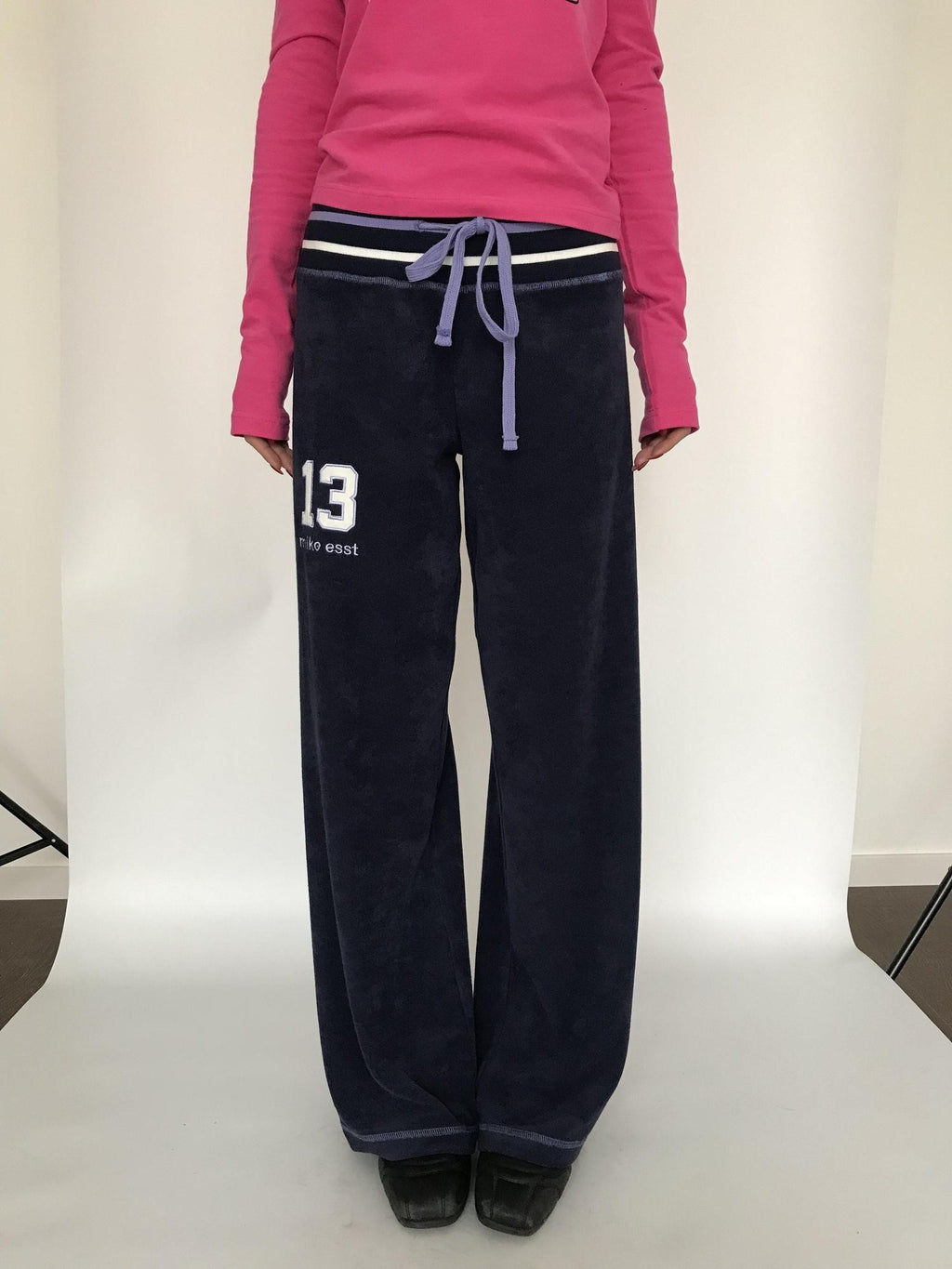 Miko esst Retro Asymmetric Straight Relaxed Low Waist Women's Cotton Sweatpants