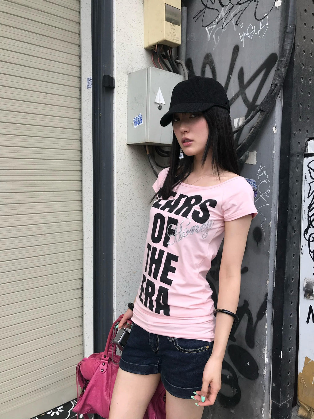 Miko esst Tear Print Rhinestone Slim Fit Women's Short Sleeve T-shirts