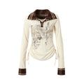 NO_ROMANCE_Bold_Print_Street_Punk_Slim_Henley_Black_Red_Cotton_Blend_Long_Sleeve_T-Shirts_MISSTT