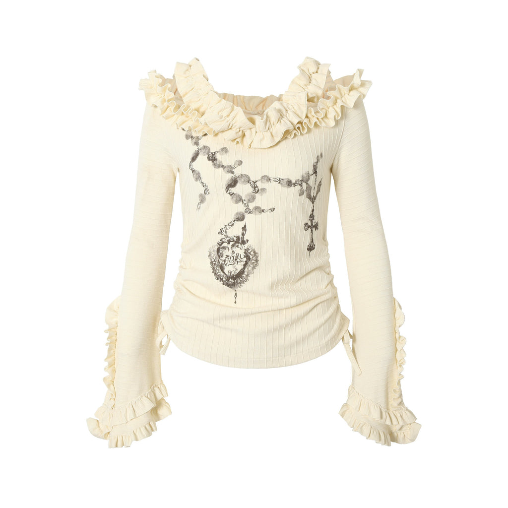 NO_ROMANCE_Creative_Heart_Print_Slim_Boatneck_Bell_Sleeve_Women_Long_Sleeve_T-Shirts_MISSTT