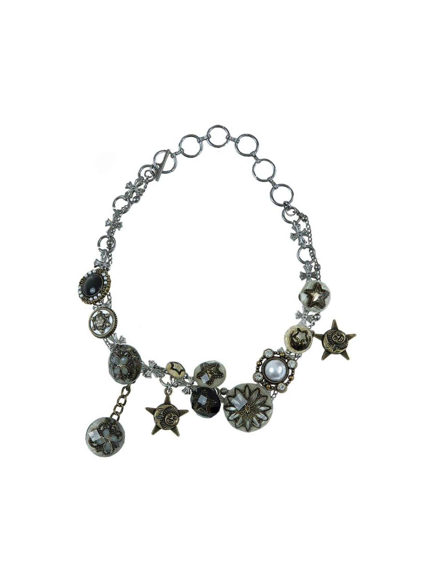 NO ROMANCE Dainty Titanium Steel Celestial Original Mixed Chain Clavicle Necklaces