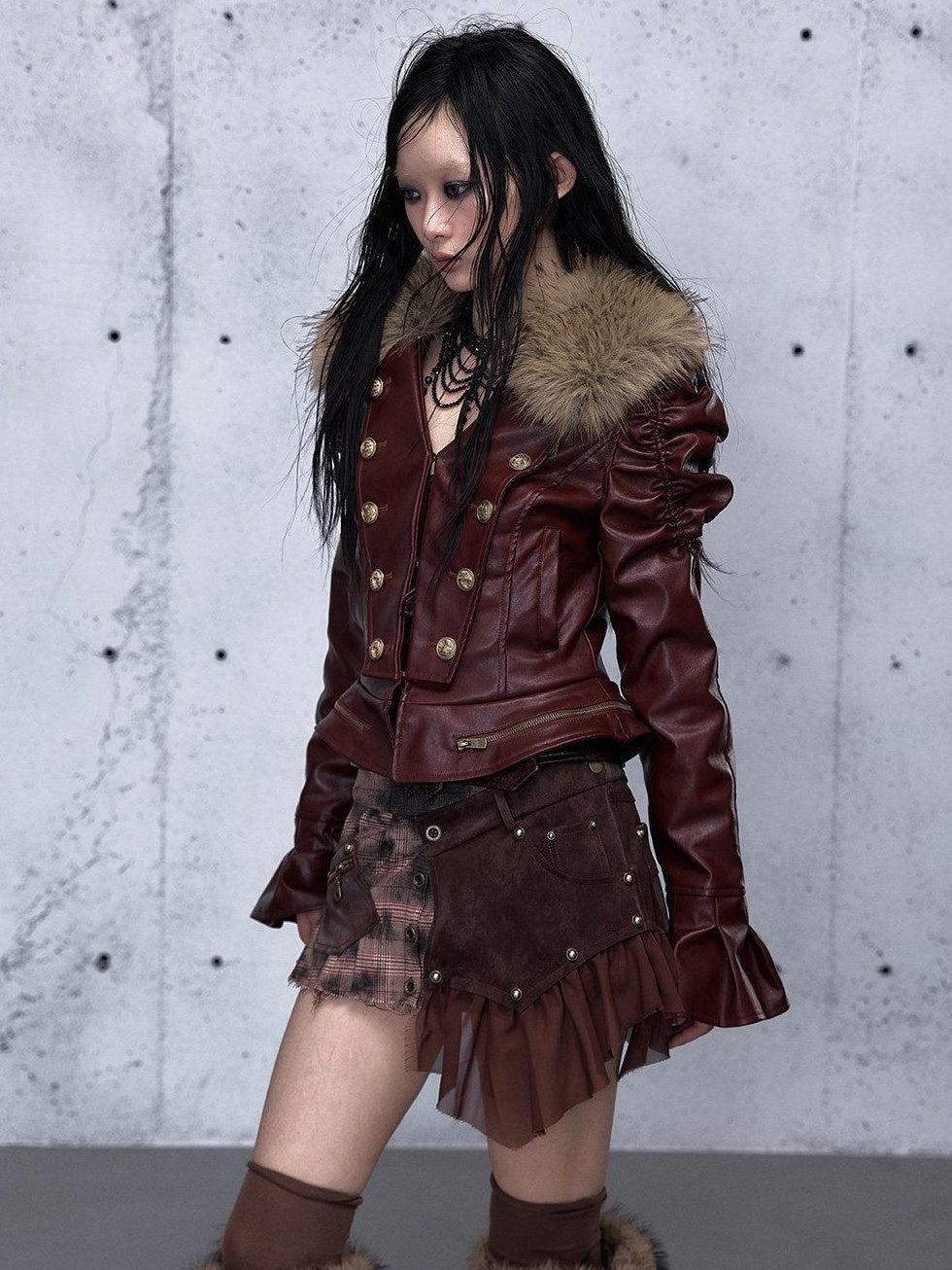 NO ROMANCE Detachable Punk Pleated Low Waist Casual Citywalk Women Patchwork Mini Skirts
