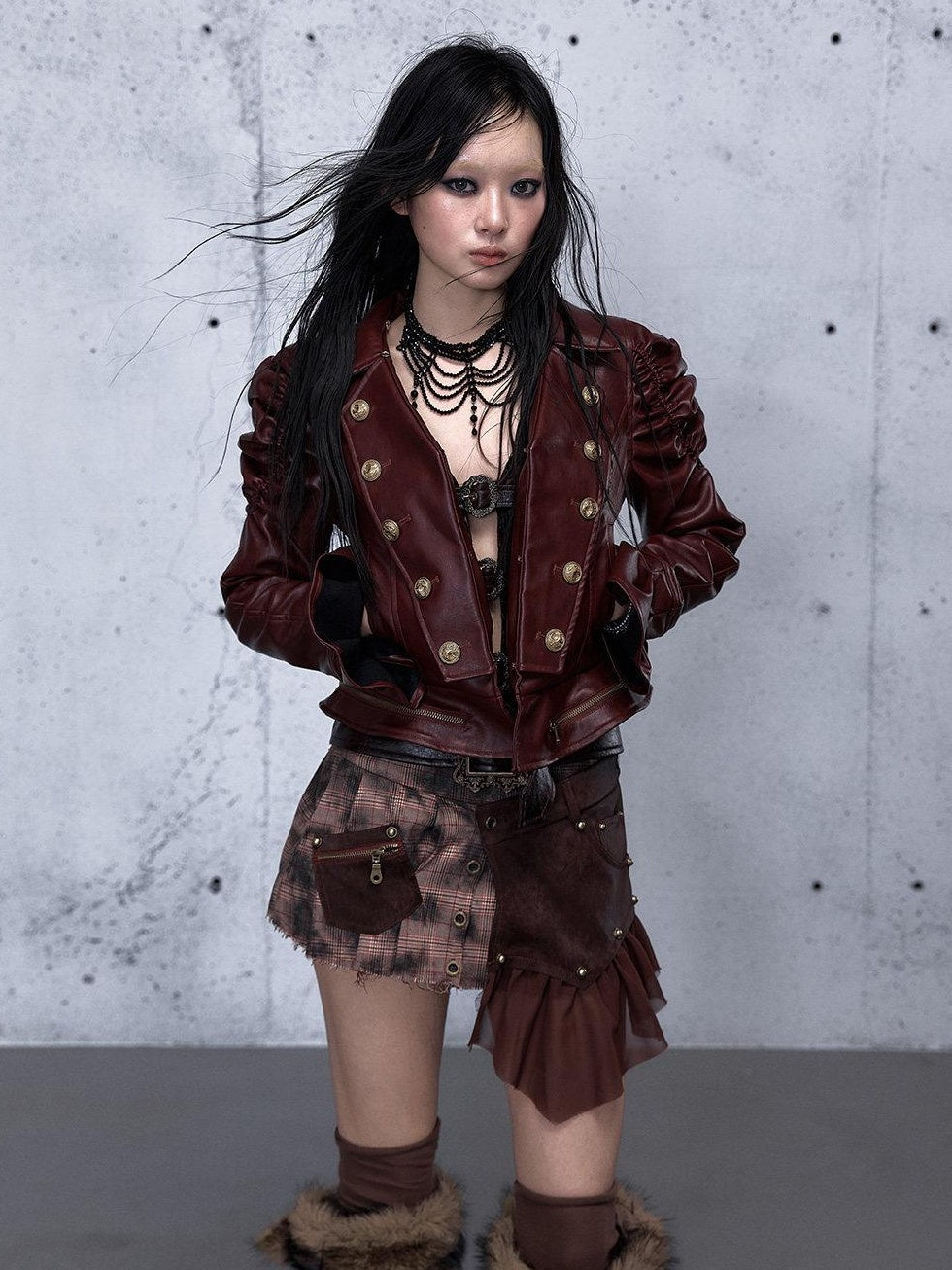 NO ROMANCE Detachable Punk Pleated Low Waist Casual Citywalk Women Patchwork Mini Skirts