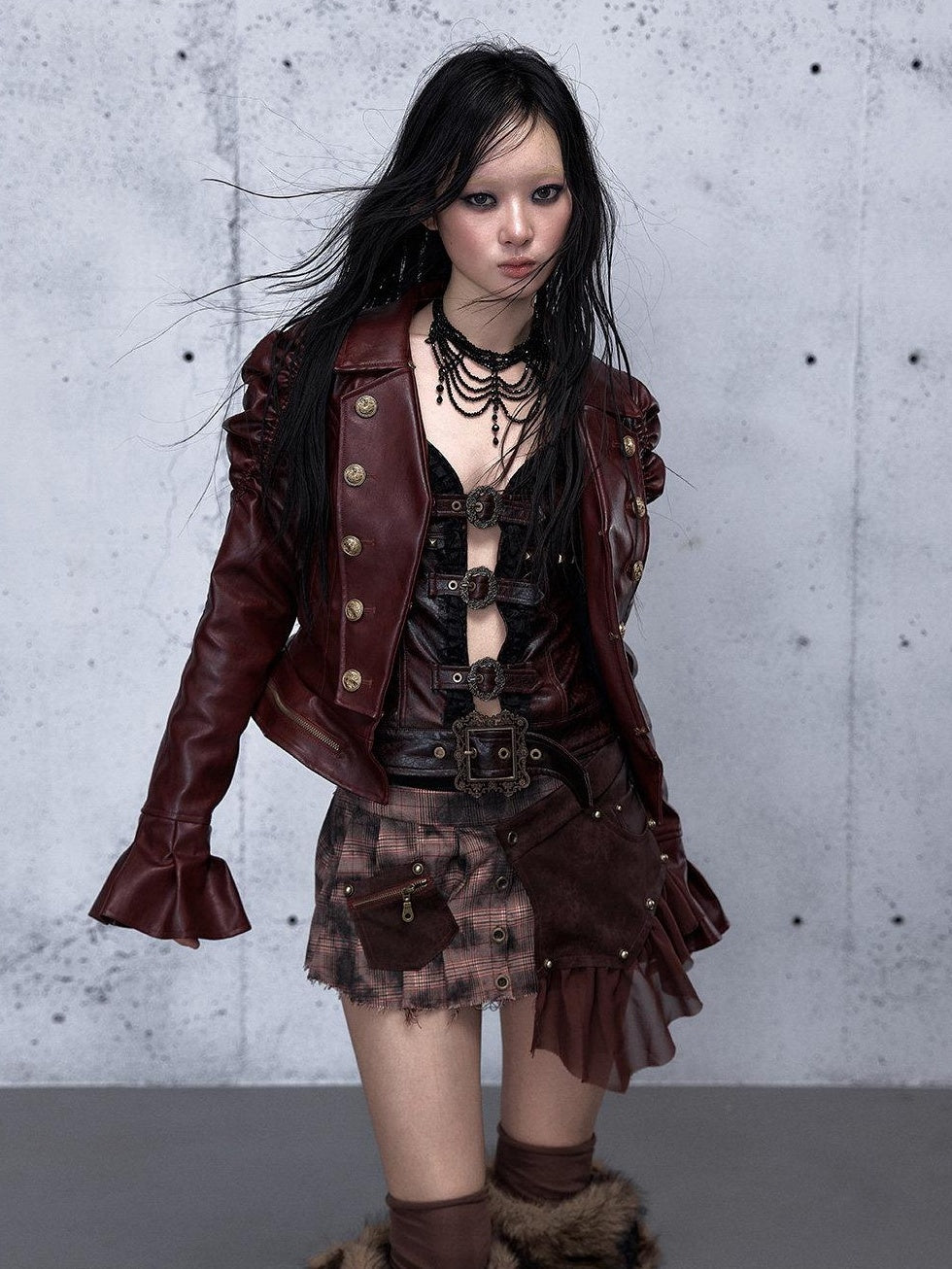 NO ROMANCE Detachable Punk Pleated Low Waist Casual Citywalk Women Patchwork Mini Skirts