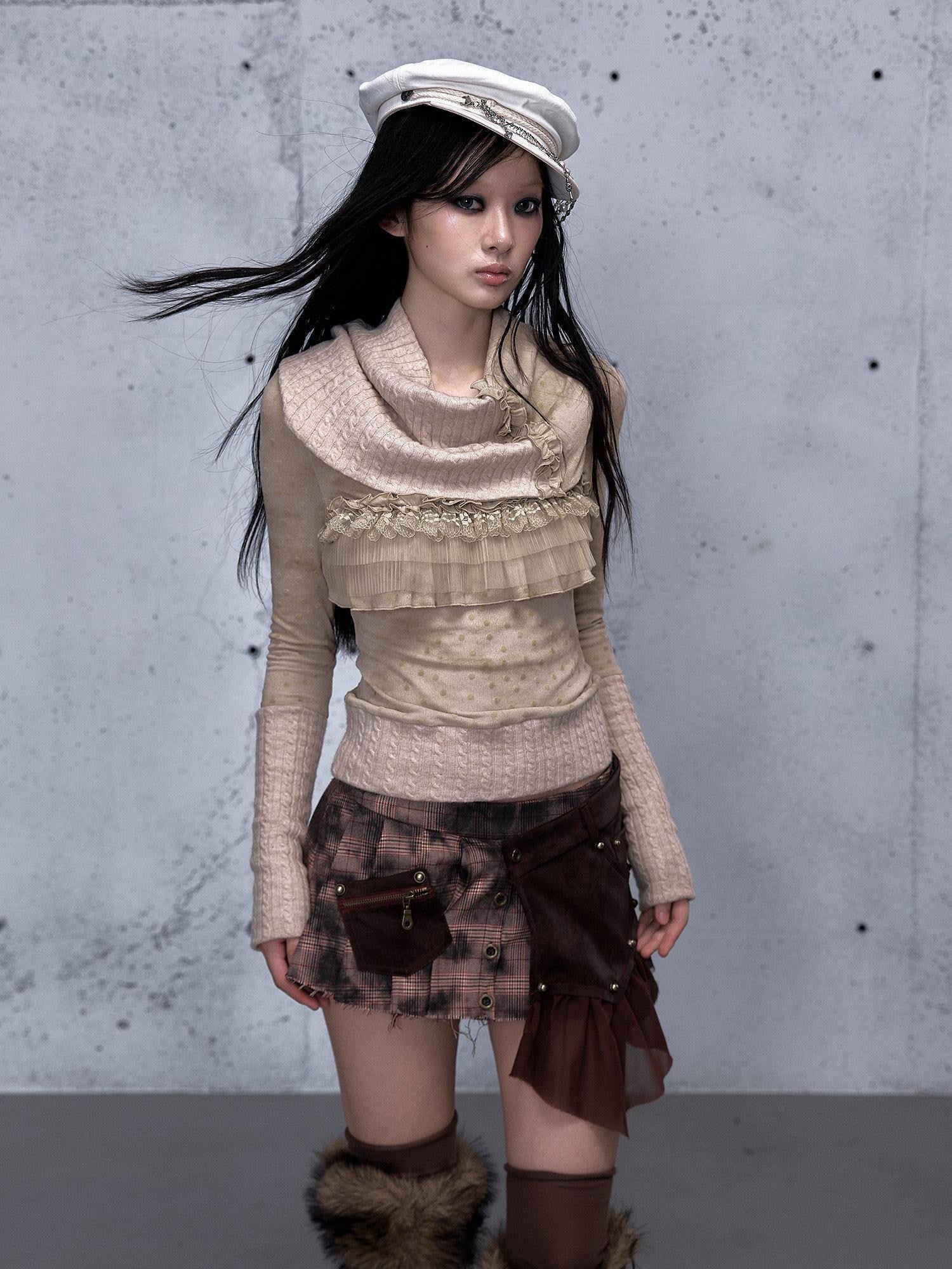 NO ROMANCE Detachable Punk Pleated Low Waist Casual Citywalk Women Patchwork Mini Skirts
