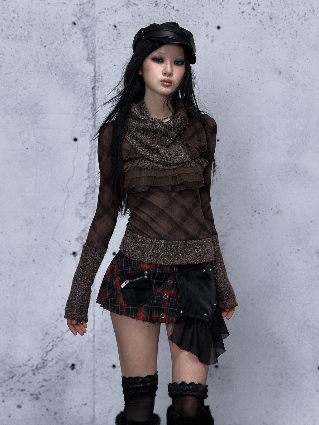 NO ROMANCE Detachable Punk Pleated Low Waist Casual Citywalk Women Patchwork Mini Skirts