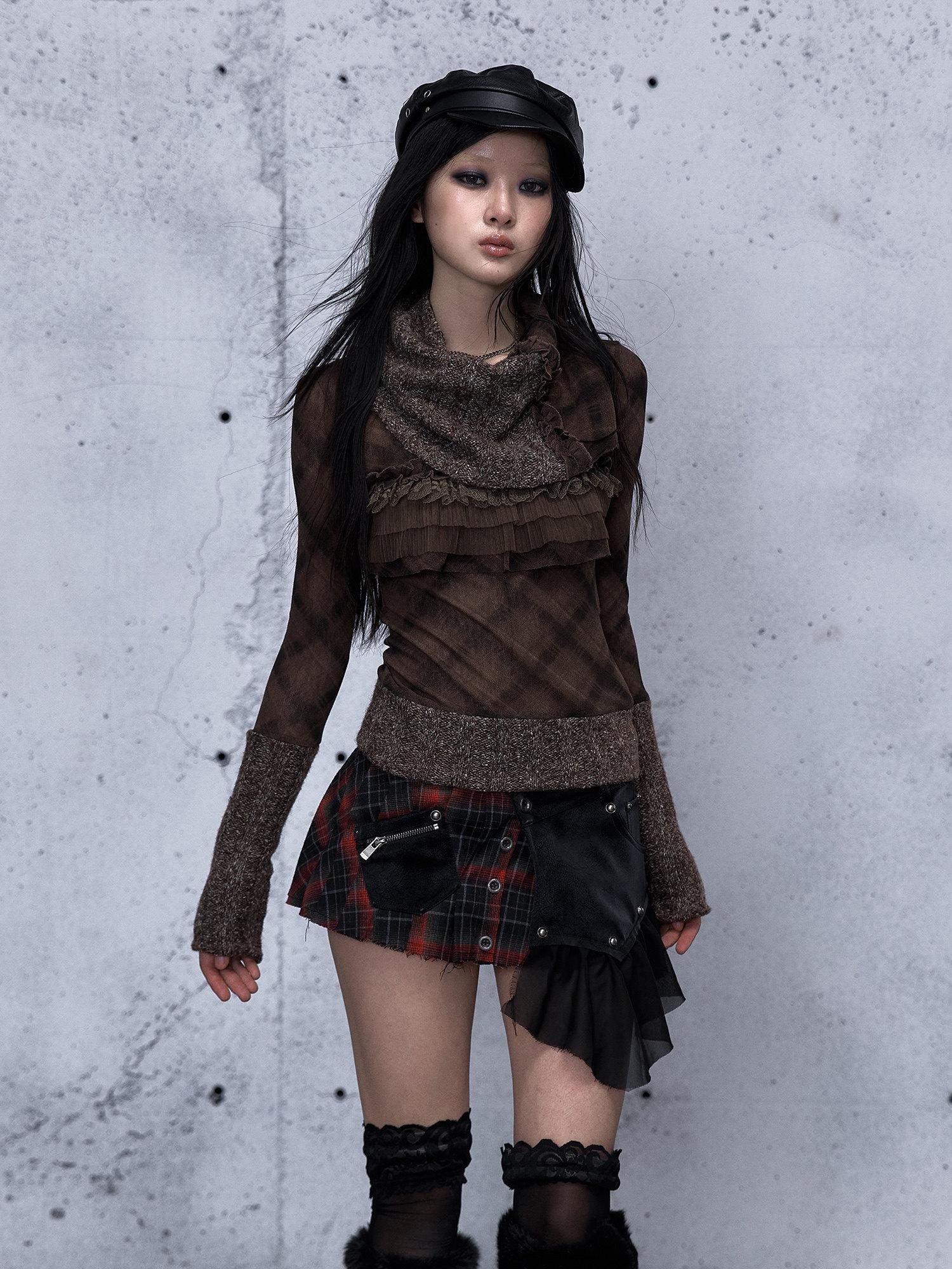 NO ROMANCE Detachable Punk Pleated Low Waist Casual Citywalk Women Patchwork Mini Skirts
