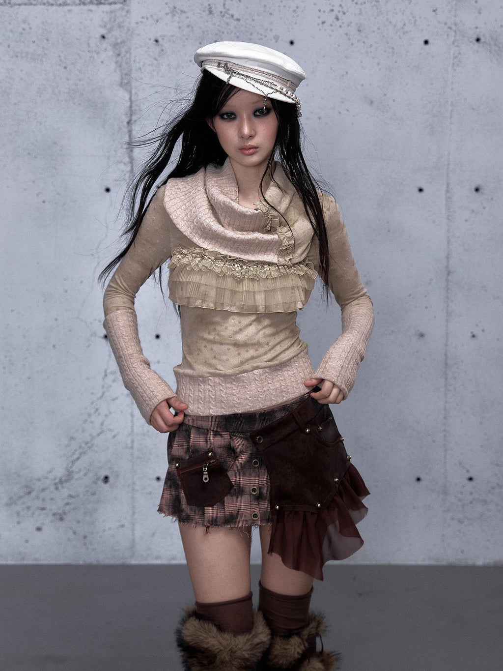 NO ROMANCE Detachable Punk Pleated Low Waist Casual Citywalk Women Patchwork Mini Skirts