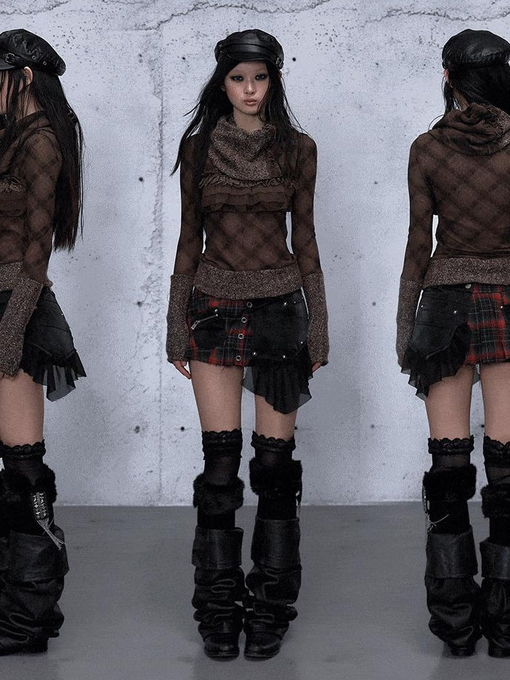 NO ROMANCE Detachable Punk Pleated Low Waist Casual Citywalk Women Patchwork Mini Skirts