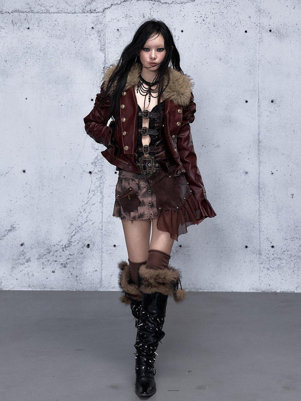 NO ROMANCE Detachable Punk Pleated Low Waist Casual Citywalk Women Patchwork Mini Skirts