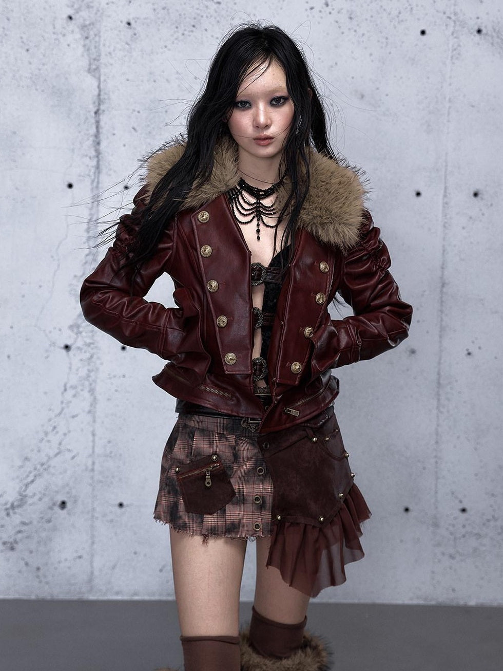 NO ROMANCE Detachable Punk Pleated Low Waist Casual Citywalk Women Patchwork Mini Skirts