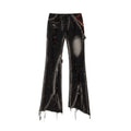 NO_ROMANCE_Distressed_Low_Rise_Slim_Fit_Casual_Youth_Black_Plaid_Micro_Stretch_Flare_Jeans_MISSTT