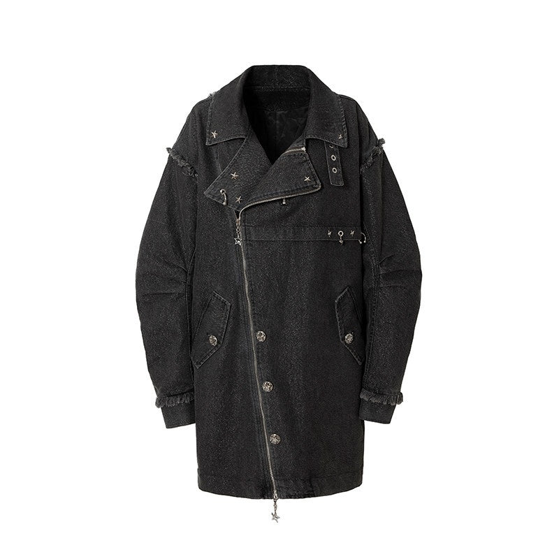 NO_ROMANCE_Distressed_Thick_Cotton_Loose_Fit_Street_Punk_Mid_Length_Zipper_Casual_Jackets_MISSTT