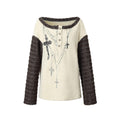 NO_ROMANCE_Embroidered_Cross_Punk_Loose_Fit_Women_Poly_Knit_Boatneck_Long_Sleeve_T-Shirts_MISSTT