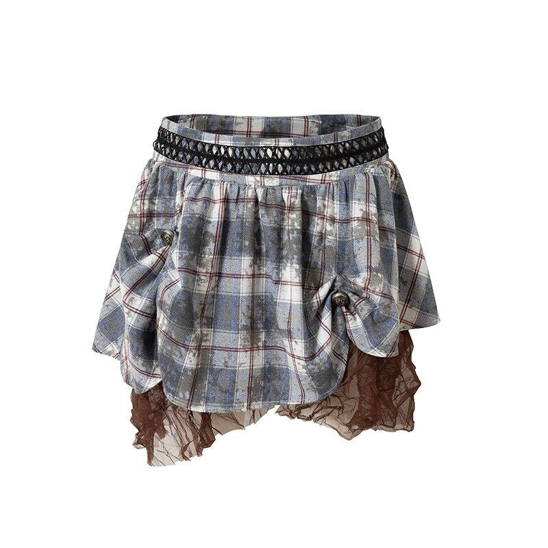 NO_ROMANCE_High_Waist_Vintage_Pleated_A_Line_Loose_Fit_Young_Women_Plaid_Check_Mini_Skirts_MISSTT