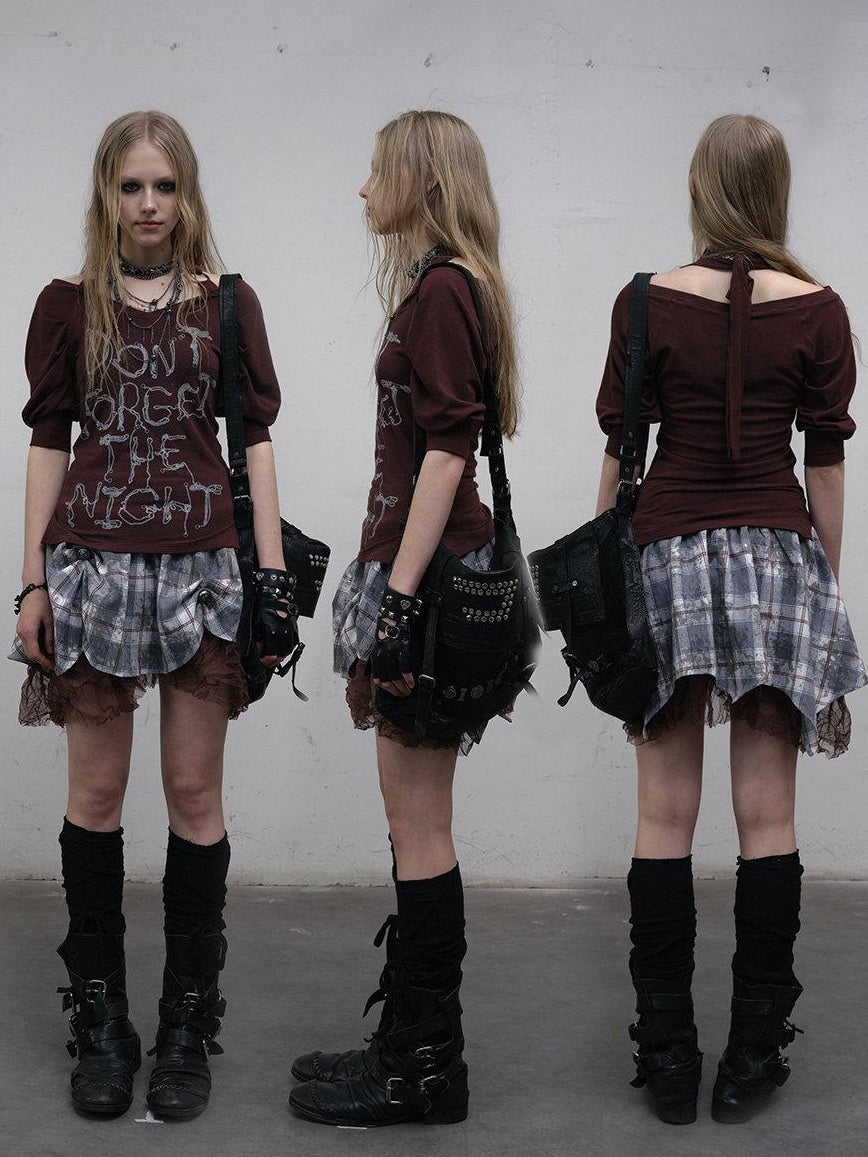 NO ROMANCE High Waist Vintage Pleated A Line Loose Fit Young Women Plaid Check Mini Skirts