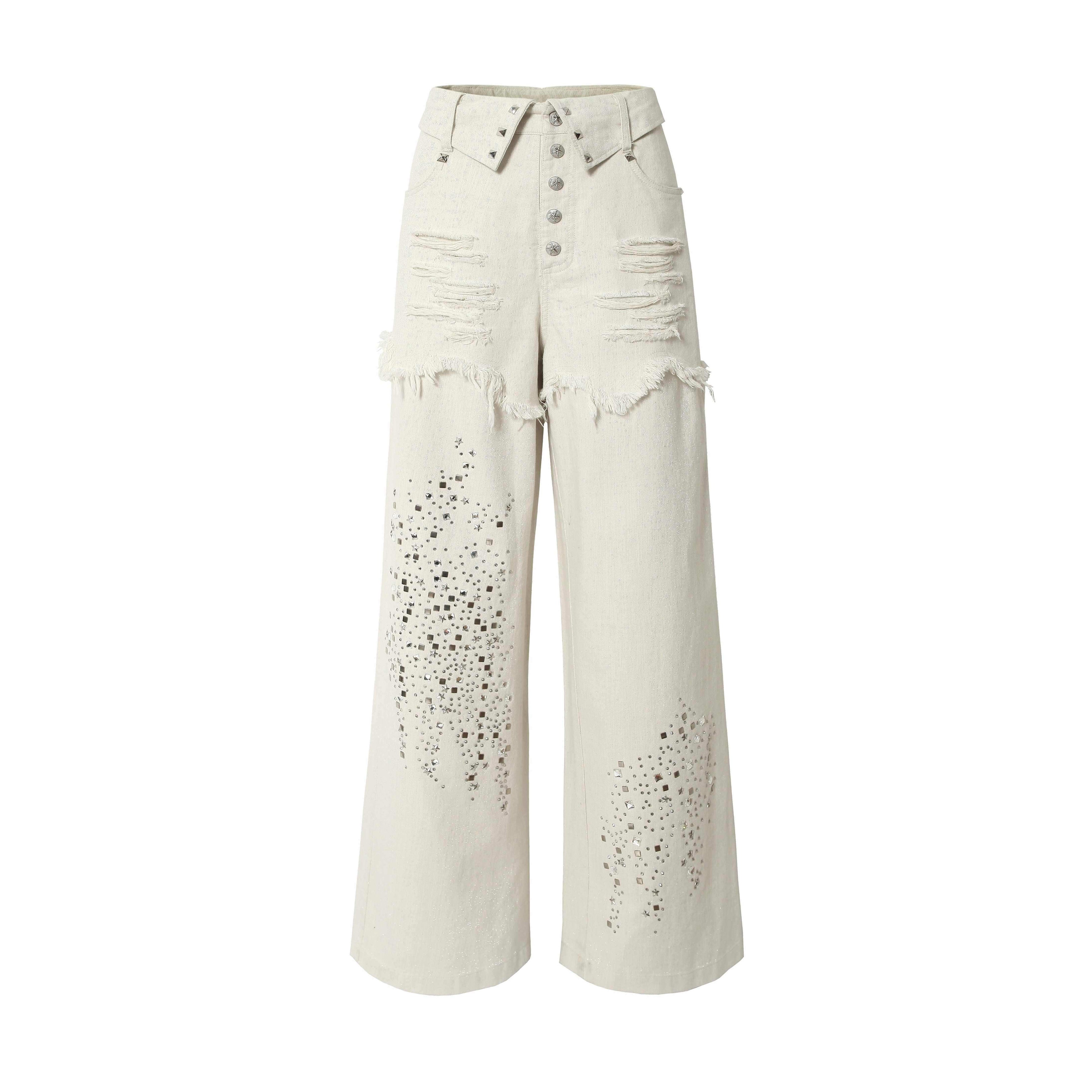 NO_ROMANCE_High_Waist_Washed_Loose_Fit_Pockets_Beige_Girls_Cotton_Blend_Wide-Leg_Jeans_MISSTT